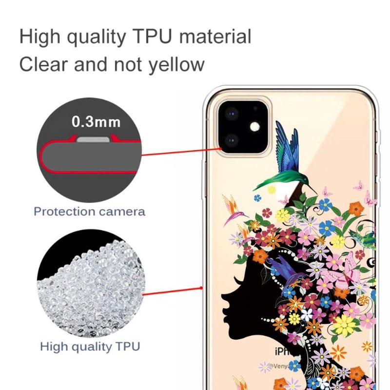 Deksel Til iPhone 11 Originalitet Gjennomsiktig Kolibriblomst