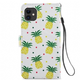 Folio Deksel Til iPhone 11 Ananas