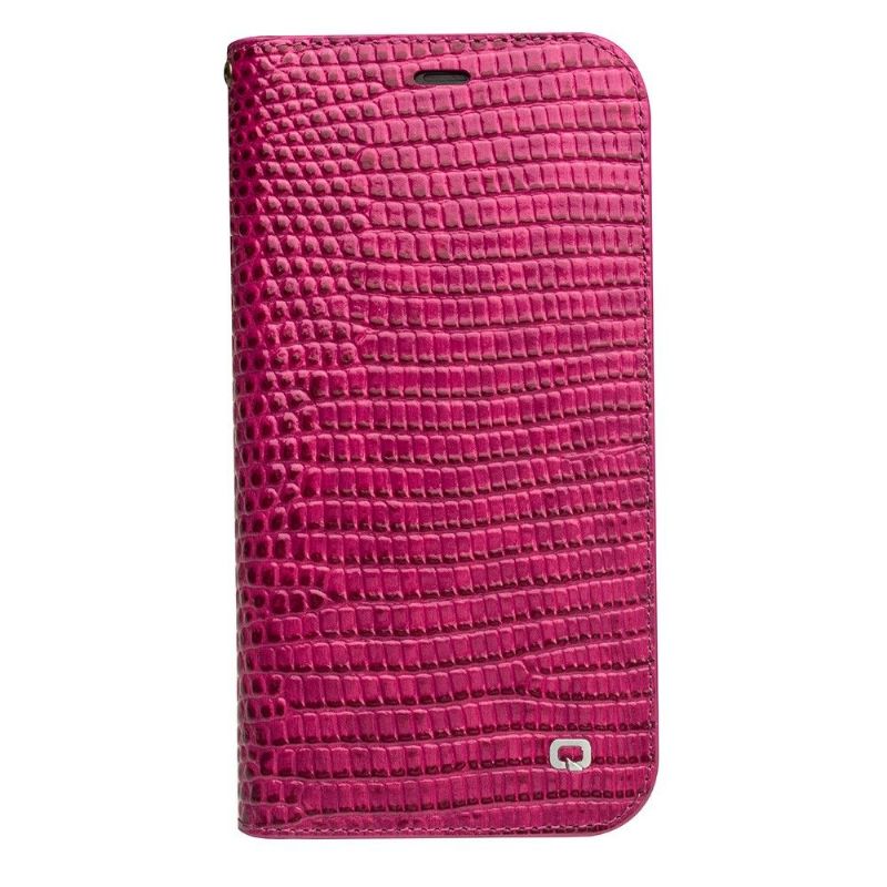 Folio Deksel Til iPhone 11 Anti-fall Croc Effect Ekte Skinn - Rosa