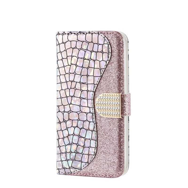 Folio Deksel Til iPhone 11 Anti-fall Croc-effekt Glamour