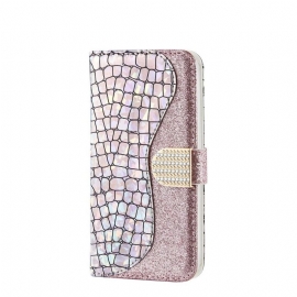 Folio Deksel Til iPhone 11 Anti-fall Croc-effekt Glamour