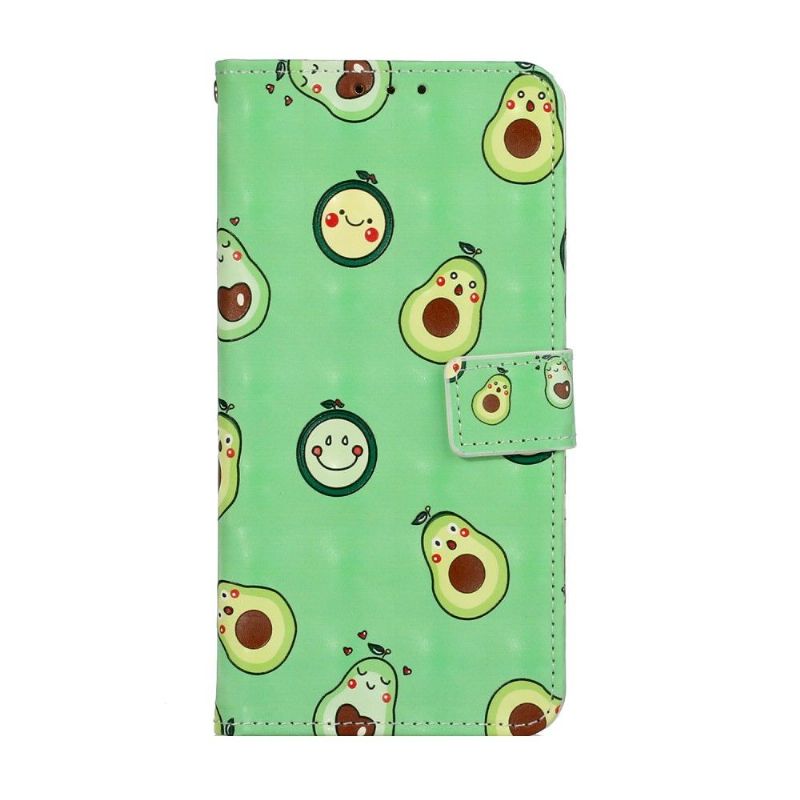 Folio Deksel Til iPhone 11 Anti-fall Kawaii Avocado + Skulderstropp