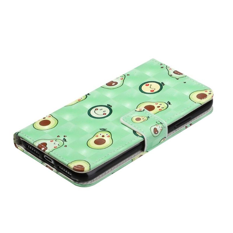 Folio Deksel Til iPhone 11 Anti-fall Kawaii Avocado + Skulderstropp