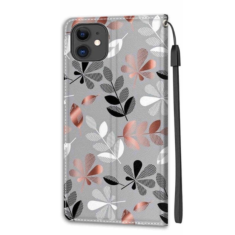 Folio Deksel Til iPhone 11 Wild Leaves Illustrasjon