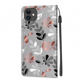 Folio Deksel Til iPhone 11 Wild Leaves Illustrasjon