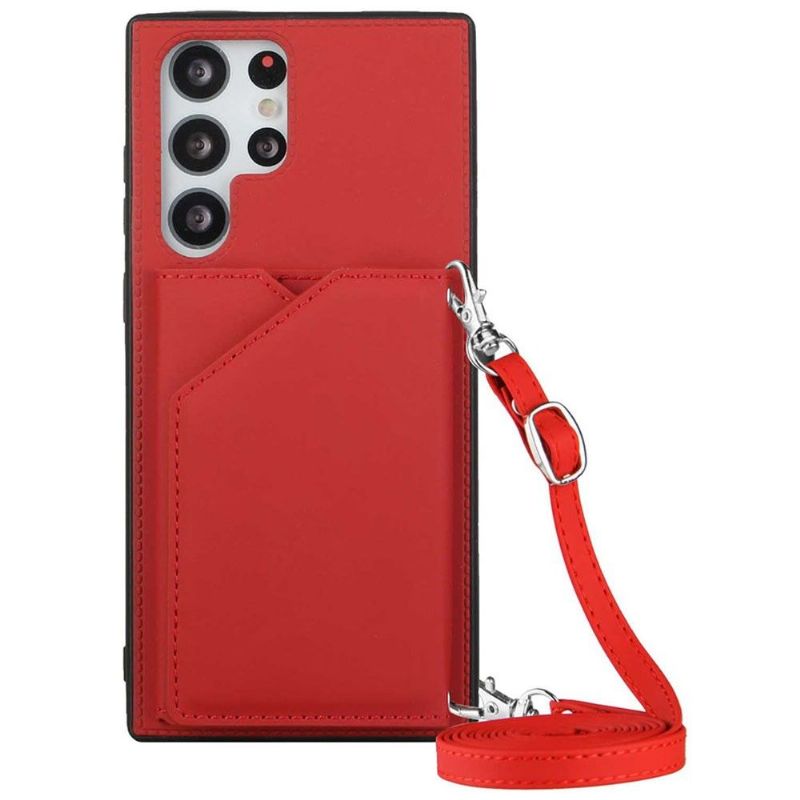 Deksel Til Samsung Galaxy S22 Ultra 5G Aude Multi-compartment Lanyard