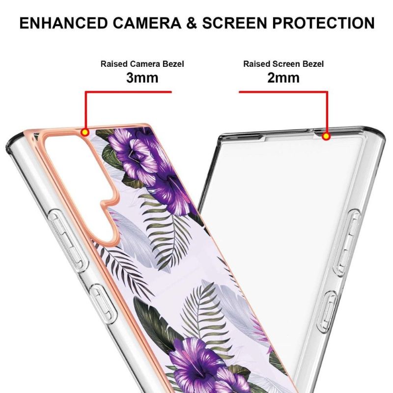 Deksel Til Samsung Galaxy S22 Ultra 5G Eksotiske Blomster