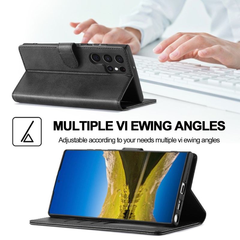 Etui Til Samsung Galaxy S22 Ultra 5G Folio Deksel Skinneffekt Lc.imeeke