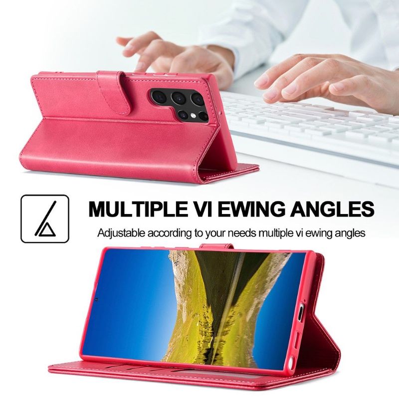 Etui Til Samsung Galaxy S22 Ultra 5G Folio Deksel Skinneffekt Lc.imeeke