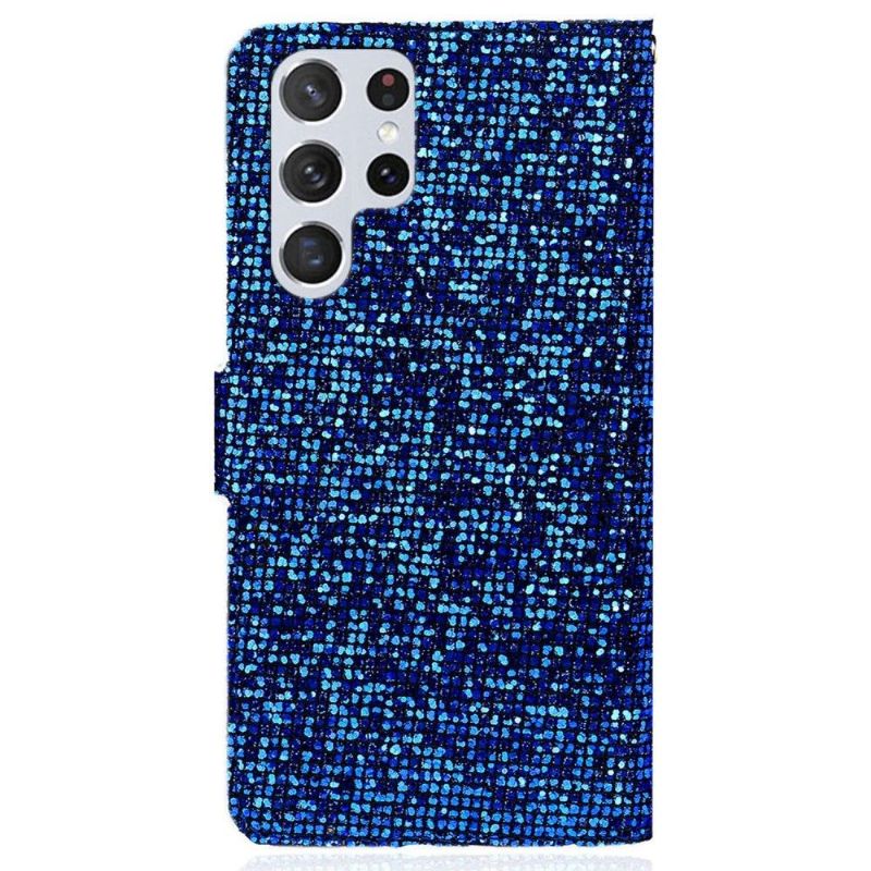 Folio Deksel Til Samsung Galaxy S22 Ultra 5G Anti-fall Glitterkortholder