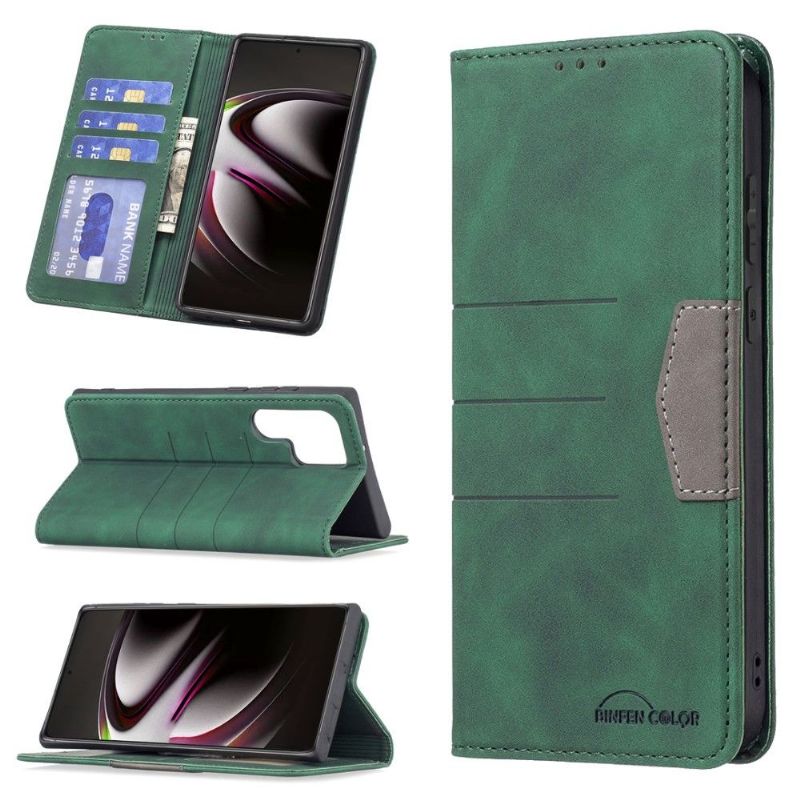 Folio Deksel Til Samsung Galaxy S22 Ultra 5G Lærdeksel Binfen Color Flip Faux Leather