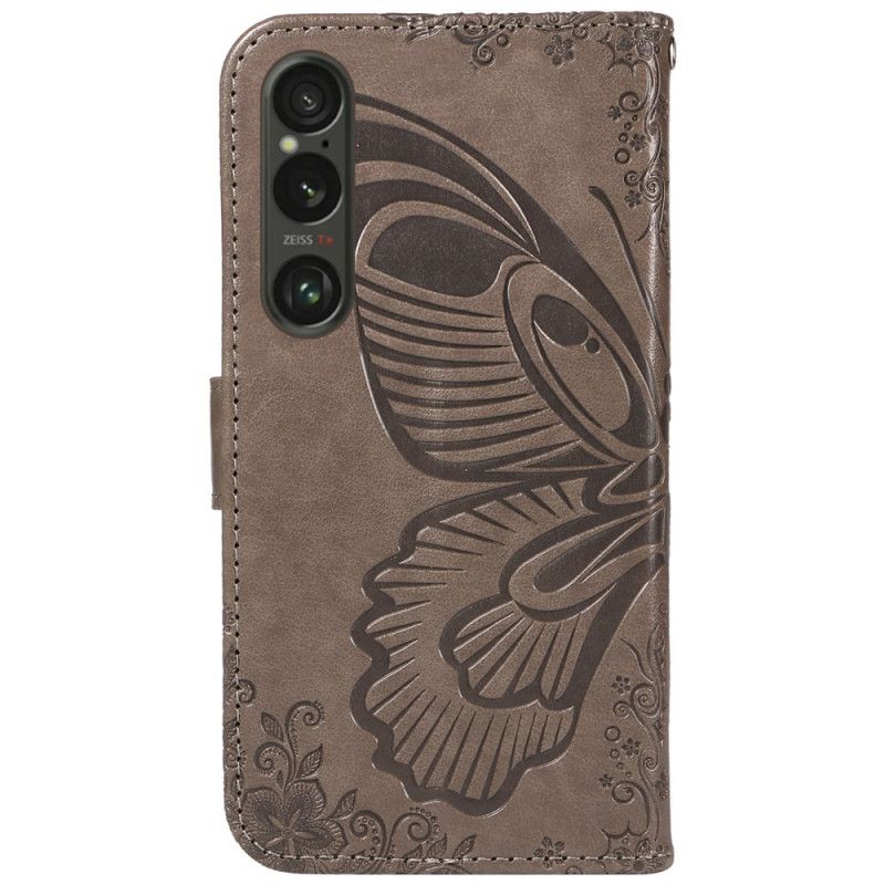 Folio Deksel Sony Xperia 1 Vi Butterfly Grafisk Snor