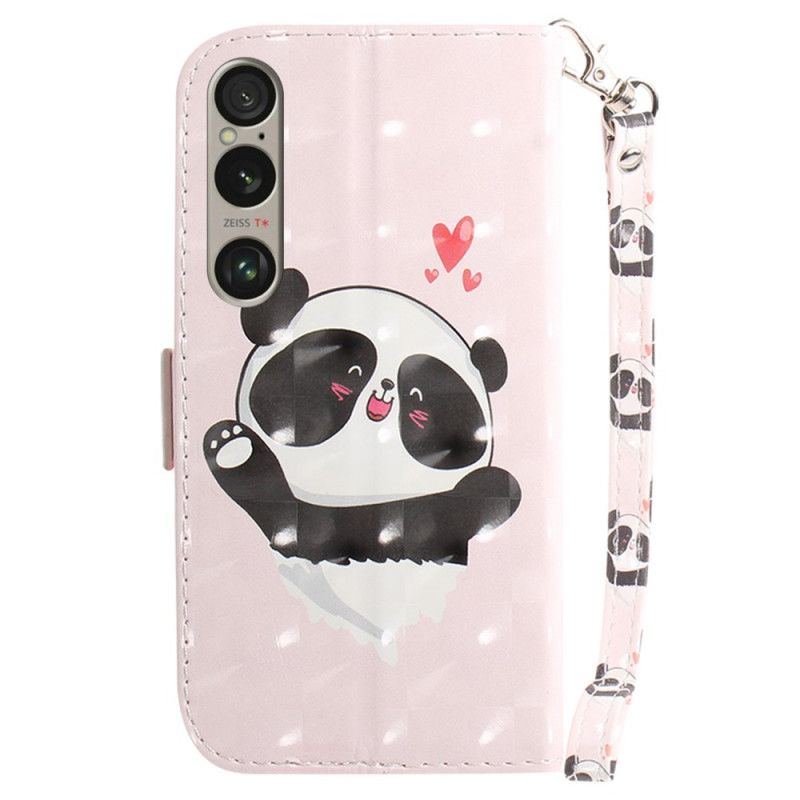 Folio Deksel Sony Xperia 1 Vi Panda Love Med Stropp