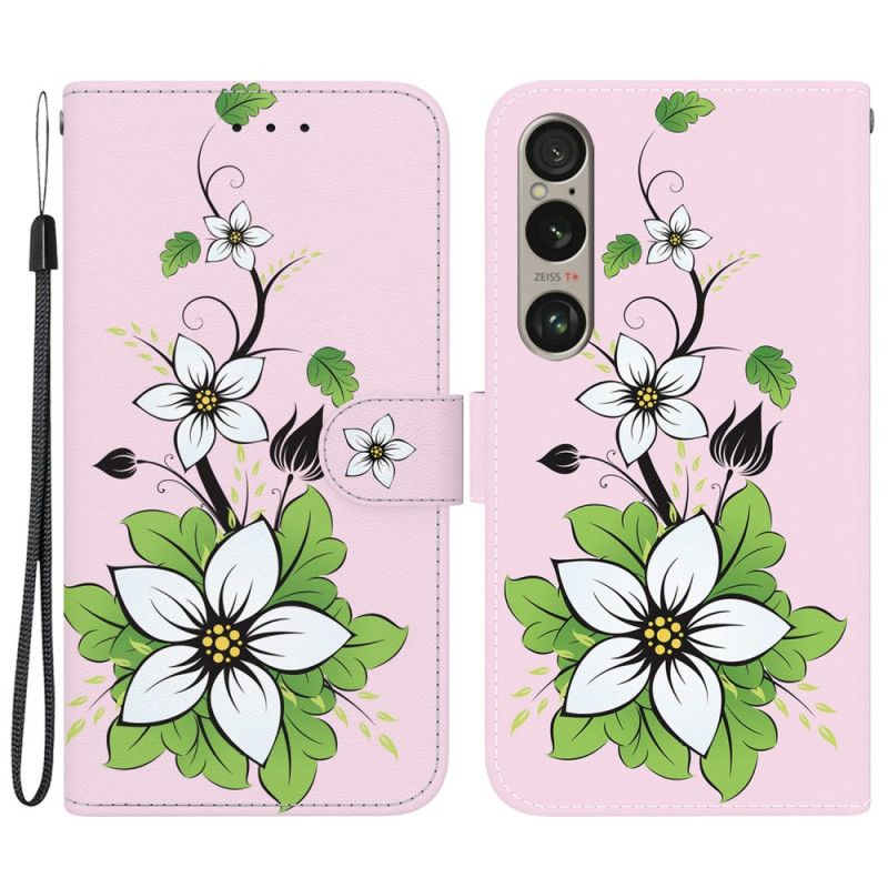 Folio Deksel Sony Xperia 1 Vi Strappy Lily