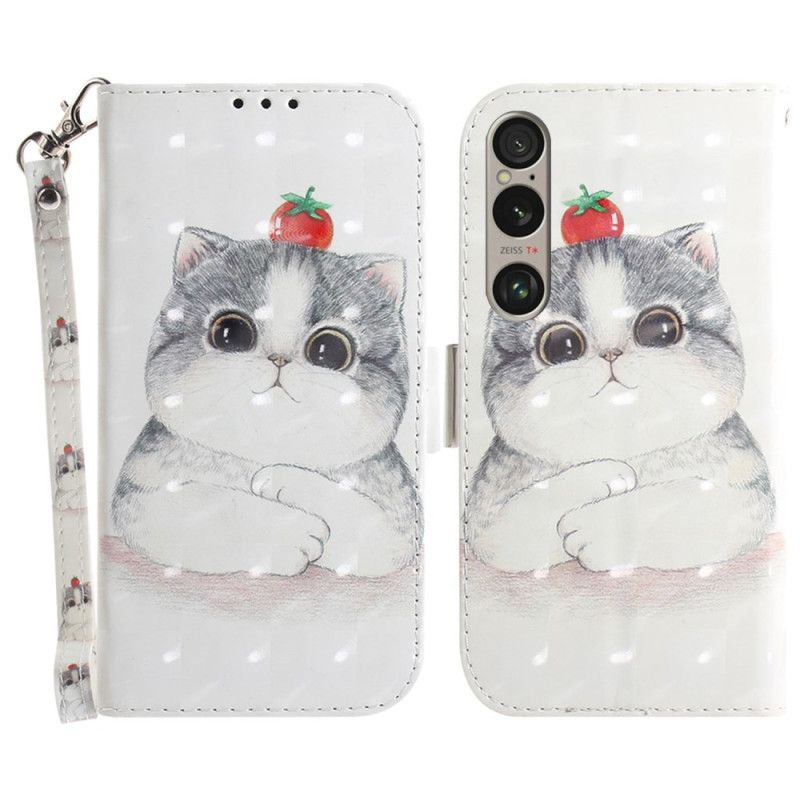 Lærdeksel Folio Deksel Sony Xperia 1 Vi Thong Cat