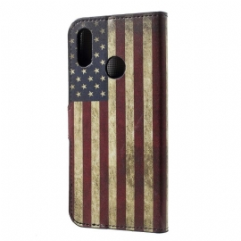 Etui Til Honor 10 Lite Vintage American Flag Kortholder