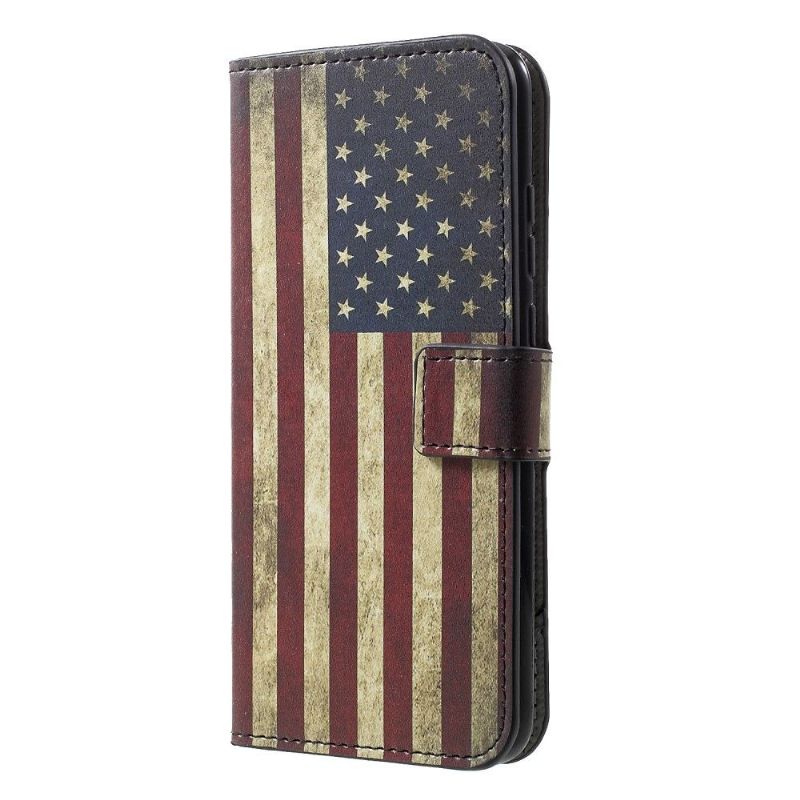 Etui Til Honor 10 Lite Vintage American Flag Kortholder