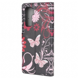 Etui Til Huawei P40 Lite 5G Sommerfugler Og Blomster