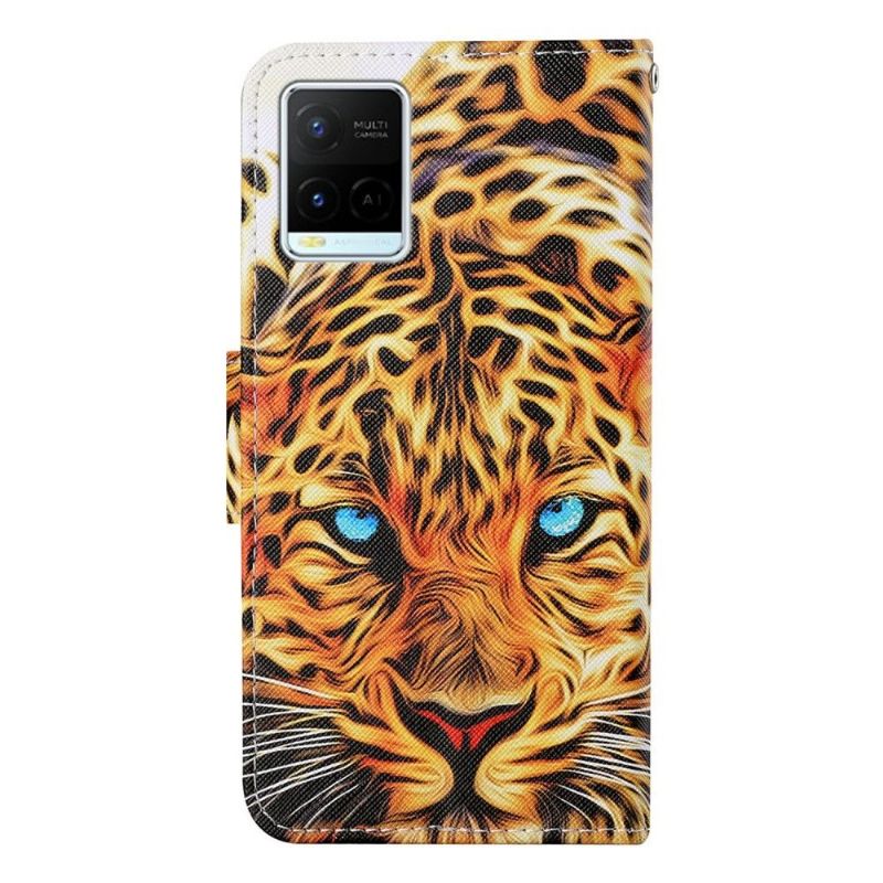 Folio Deksel Til Vivo Y21 / Y21s / Y33s Kunstnerisk Leopard