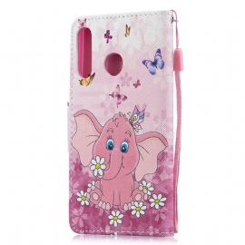 Etui Til Huawei P30 Lite Med Kjede Rosa Elefant