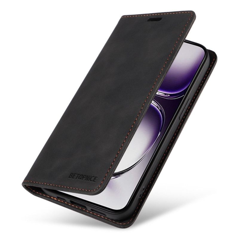 Folio Deksel Oppo Reno 12 5g Betopnice Semsket Skinneffekt Rfid-blokkering Beskyttelse Deksel