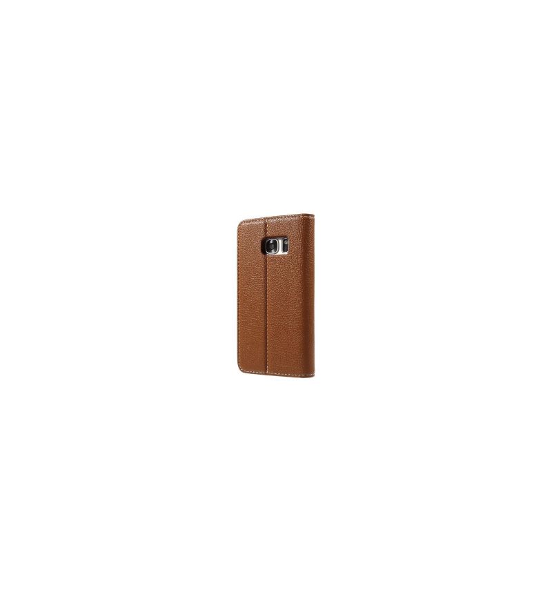 Folio Deksel Til Samsung Galaxy S7 Litchi Texture Leather - Brun