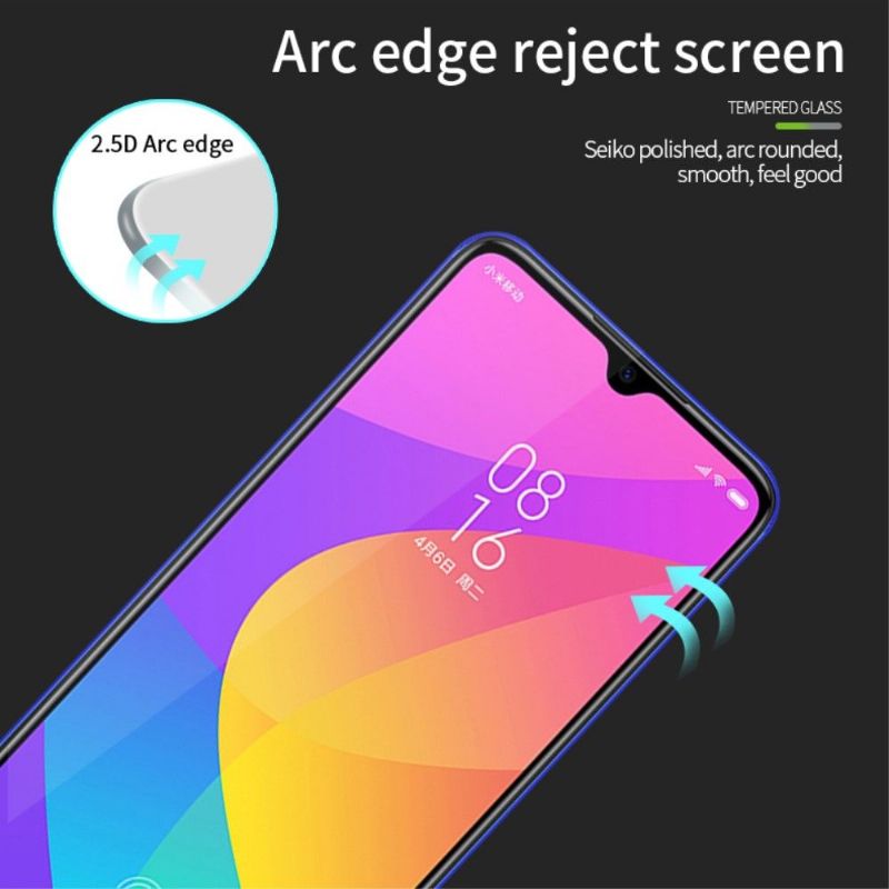 Xiaomi Mi A3 - Skjermbeskytter I Herdet Glass I Full Størrelse - Svart