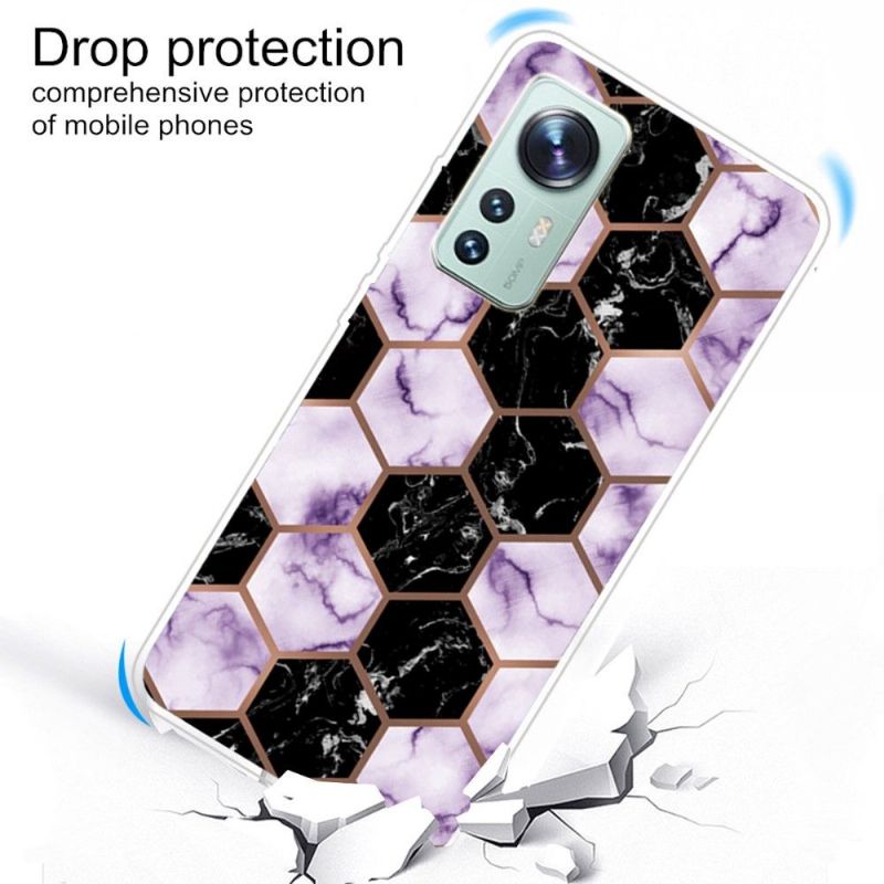 Deksel Til Xiaomi 12 Pro Marble Geometry 0016-serien