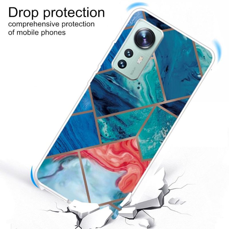 Deksel Til Xiaomi 12 Pro Marble Geometry 0022-serien