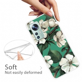 Deksel Til Xiaomi 12 Pro Originalitet Hvite Blomster