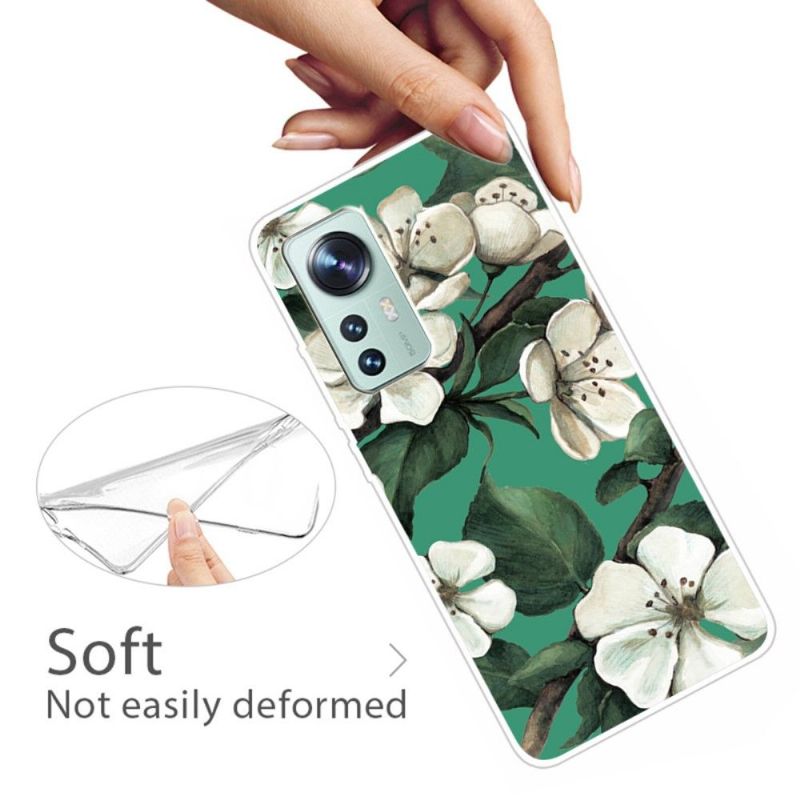 Deksel Til Xiaomi 12 Pro Originalitet Hvite Blomster