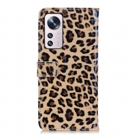 Lærdeksel Til Xiaomi 12 Pro Leopardstil I Kunstskinn