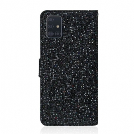 Folio Deksel Til Samsung Galaxy A51 Glitterkortholder