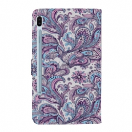 Folio Deksel Til Samsung Galaxy Tab S6 Anti-fall Paisleyblomst