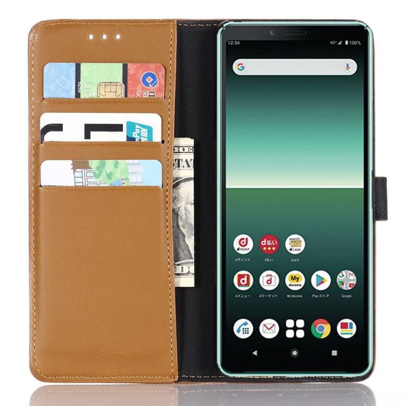 Etui Til Sony Xperia 10 II Folio Deksel Retro Skinneffekt