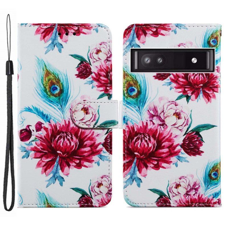 Folio Deksel Til Google Pixel 7A Floral