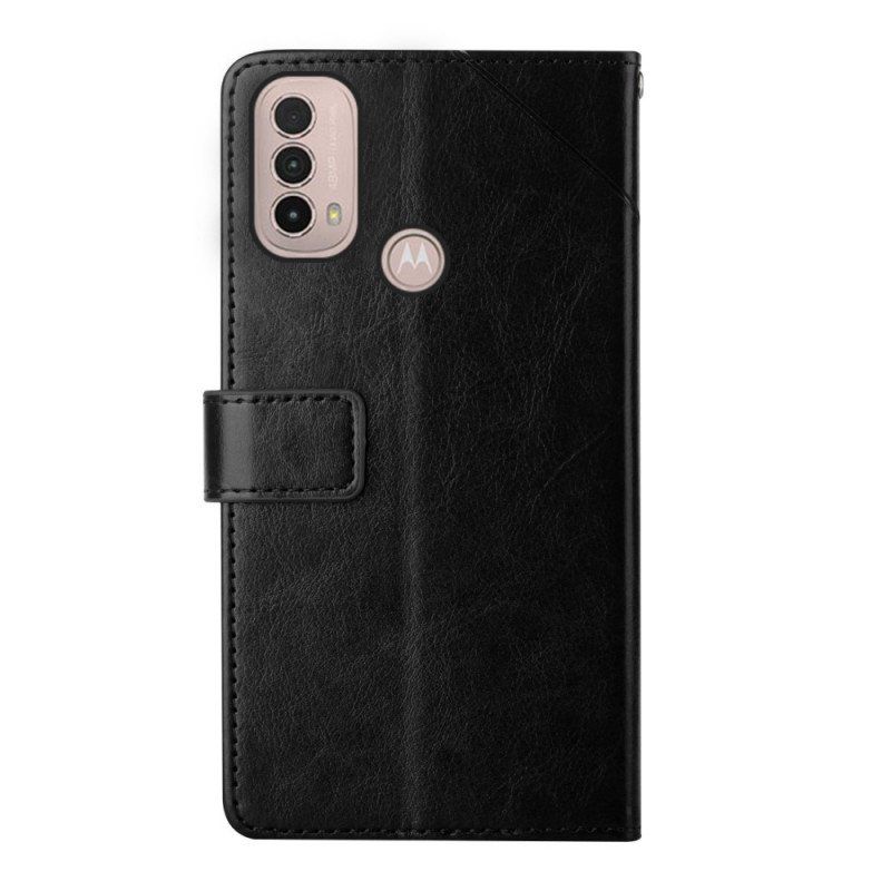 Folio Deksel Til Moto E40 / E30 / E20 Stil Leather Geo Y Design