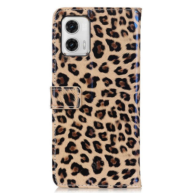 Folio Deksel Til Moto G73 5G Leopard