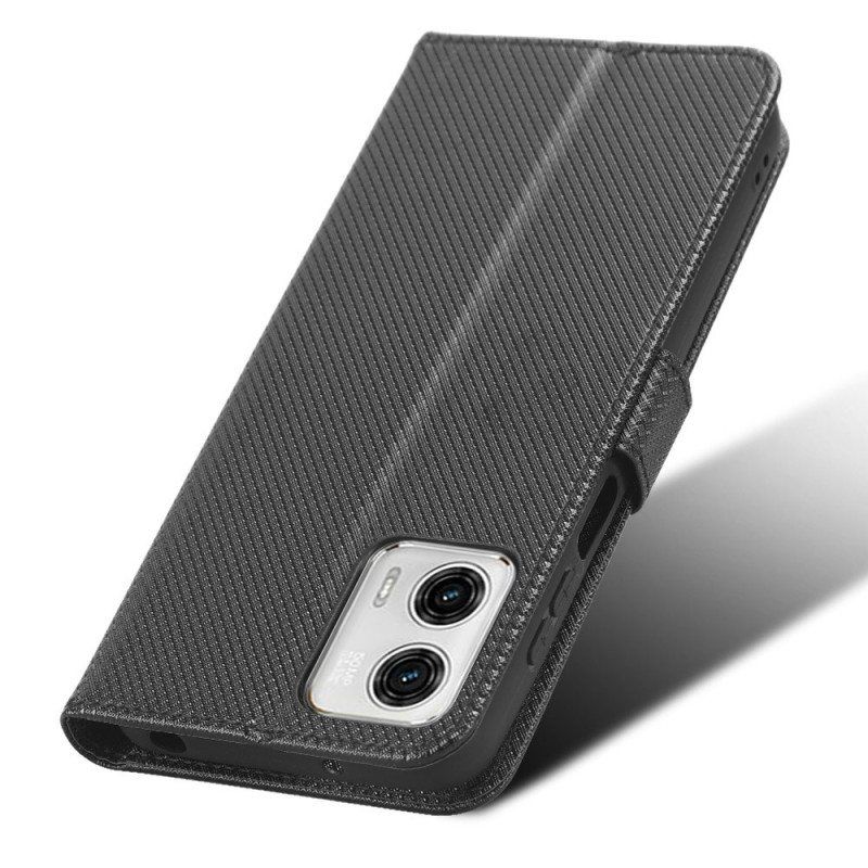 Folio Deksel Til Moto G73 5G Med Kjede Stilig Strappy Imitert Skinn