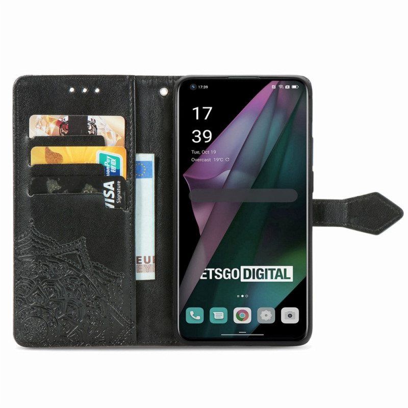 Folio Deksel Til OnePlus 10 Pro 5G Med Kjede Strappy Tribal Mandala