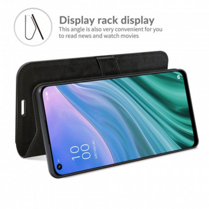 Folio Deksel Til Oppo A54 5G / A74 5G Ultra Imitert Skinn