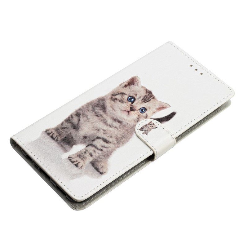 Folio Deksel Til Oppo Reno 8 Med Kjede Strappy Kattunge