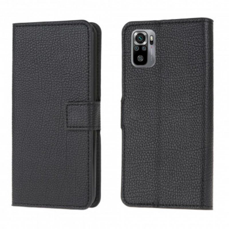 Folio Deksel Til Poco M5s Litchi Grain Leather Effect