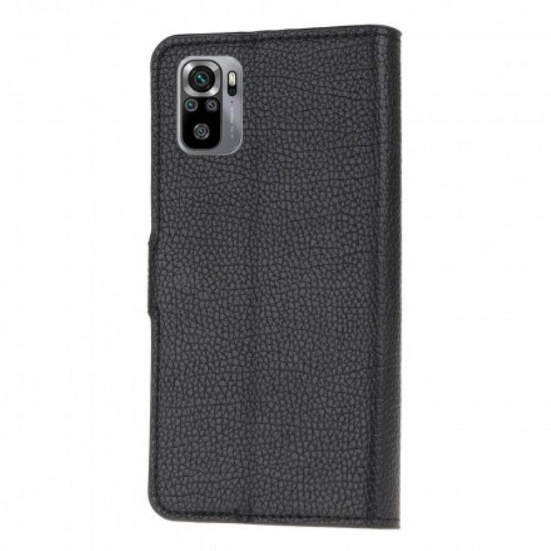 Folio Deksel Til Poco M5s Litchi Grain Leather Effect