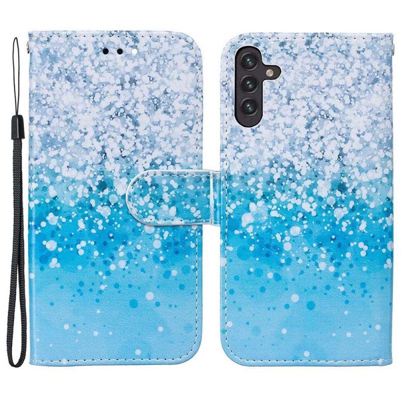 Folio Deksel Til Samsung Galaxy A13 5G / A04s Blå Glittergradient