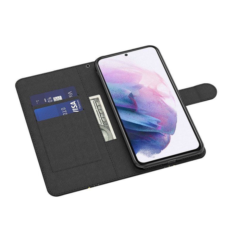 Folio Deksel Til Samsung Galaxy A13 5G / A04s Gule Sommerfugler