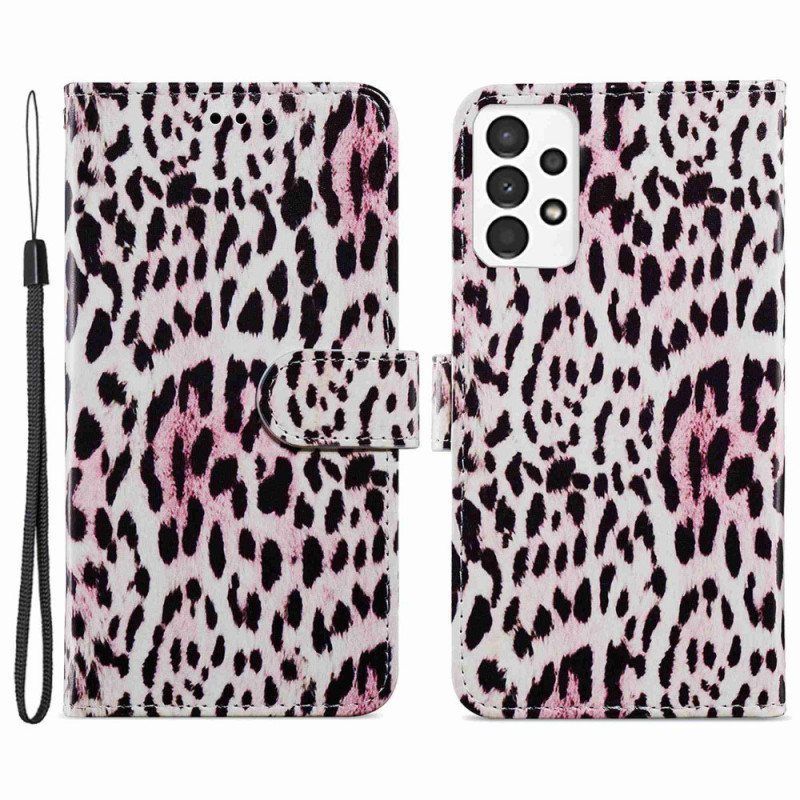 Folio Deksel Til Samsung Galaxy A13 Leopard Mønster