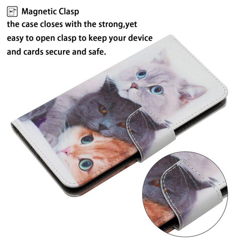 Folio Deksel Til Samsung Galaxy A13 Tales Of Cats With Lanyard