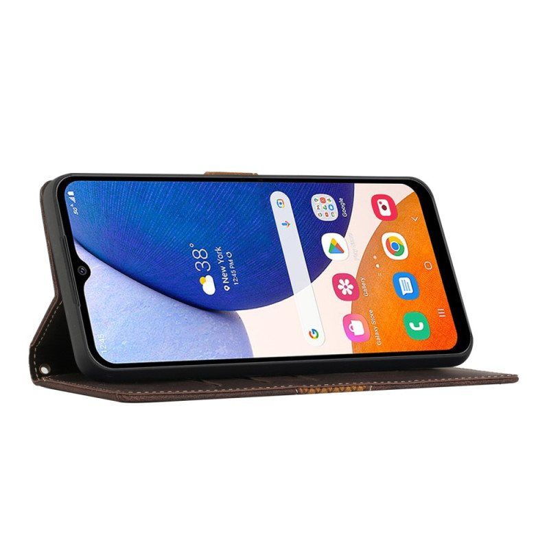 Folio Deksel Til Samsung Galaxy A14 / A14 5G Med Kjede Strappy Mønster