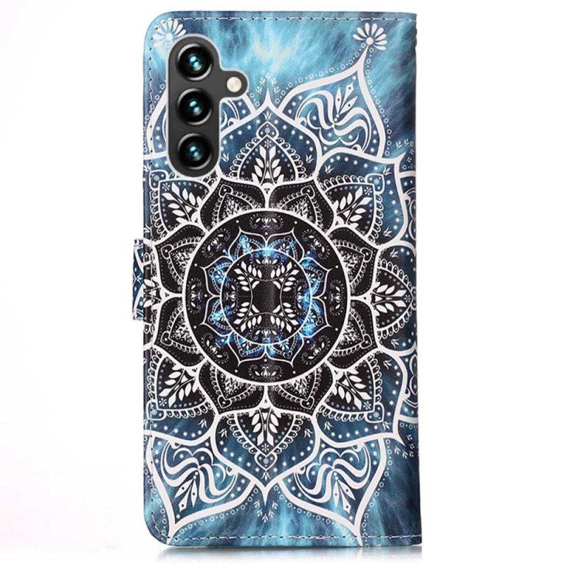 Folio Deksel Til Samsung Galaxy A54 5G Med Kjede Strappy Mandala